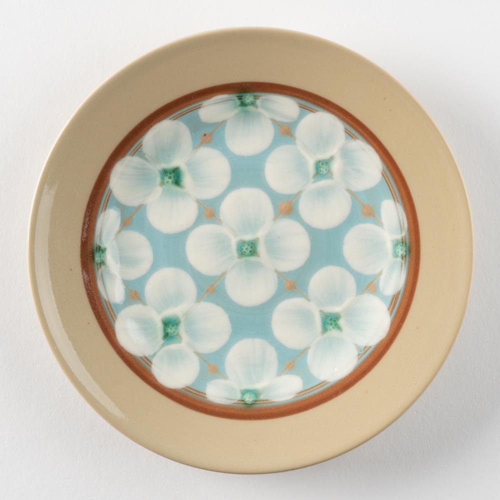 ふくべ窯 花水木 トルコ 15㎝プレート 美濃焼 ふくべ窯 美濃焼