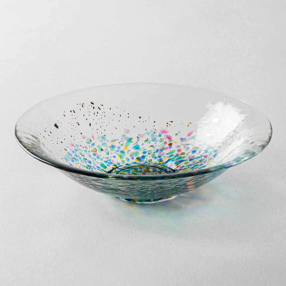 津軽びいどろMATSURI まつり金彩浅鉢 津軽びいどろ ガラスもの