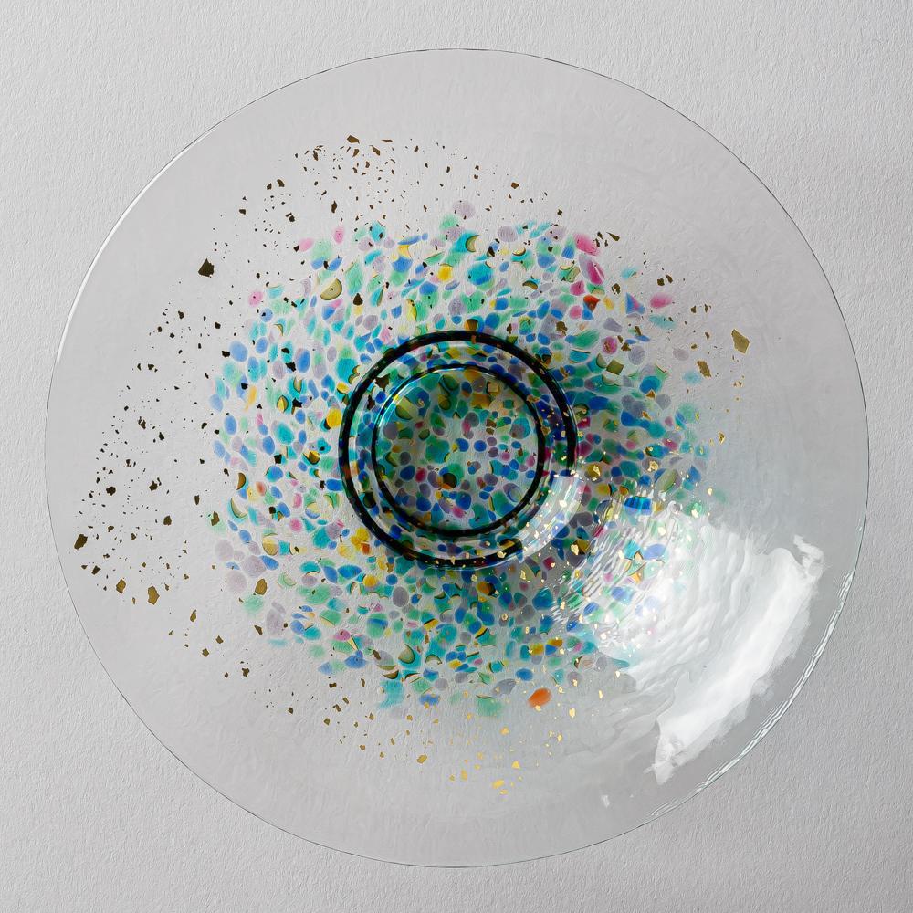 津軽びいどろMATSURI まつり金彩浅鉢 津軽びいどろ ガラスもの