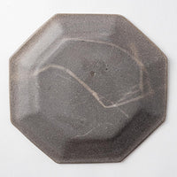 津軽金山焼 黒ひだすき 八角皿 津軽金山焼 津軽金山焼