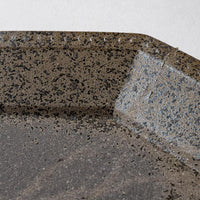 津軽金山焼 黒ひだすき 八角皿 津軽金山焼 津軽金山焼