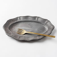 津軽金山焼 黒ひだすき オーバルディッシュ 津軽金山焼 津軽金山焼