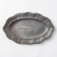 津軽金山焼 黒ひだすき オーバルディッシュ 津軽金山焼 津軽金山焼