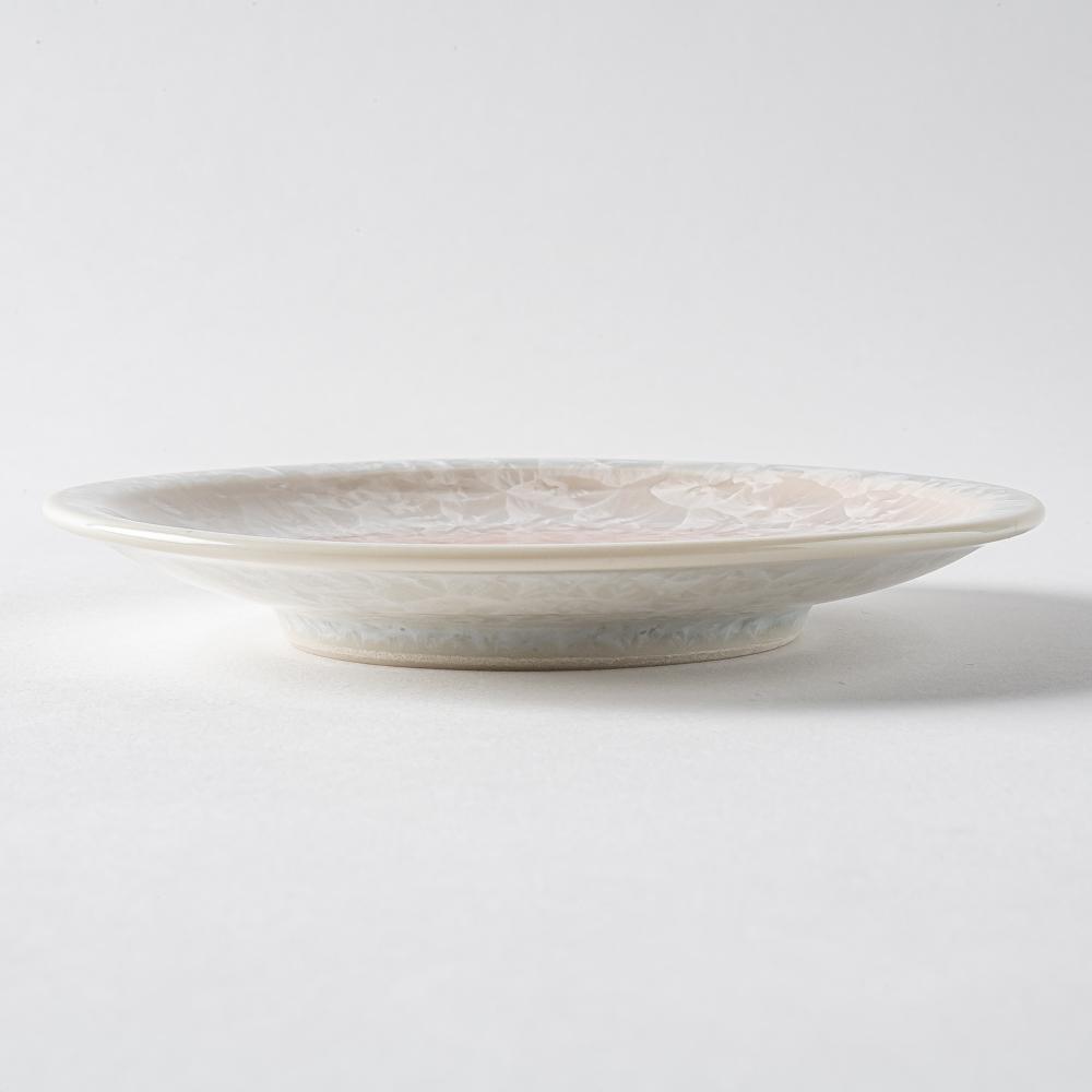 京焼・清水焼 陶あん 花結晶 小皿 丸平皿（桃白） – 大人の焼き物