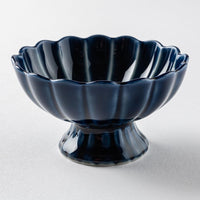 カネコ小兵製陶所 ぎやまん陶 茄子紺ブルー 高台珍味 美濃焼 カネコ小兵製陶所 美濃焼