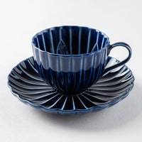 カネコ小兵製陶所 ぎやまん陶 茄子紺ブルー コーヒーカップ&ソーサー 美濃焼 カネコ小兵製陶所 美濃焼