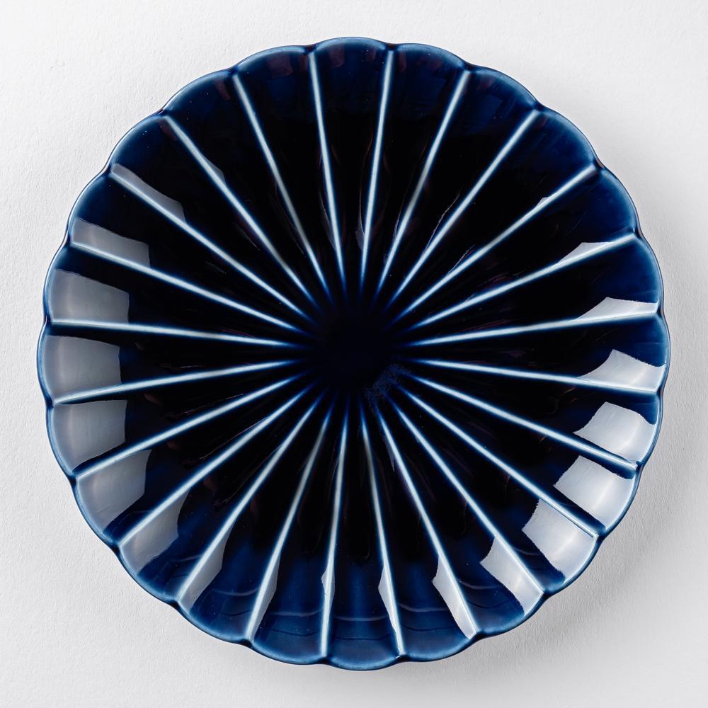 カネコ小兵製陶所 ぎやまん陶 茄子紺ブルー 七寸皿 美濃焼 カネコ小兵製陶所 美濃焼