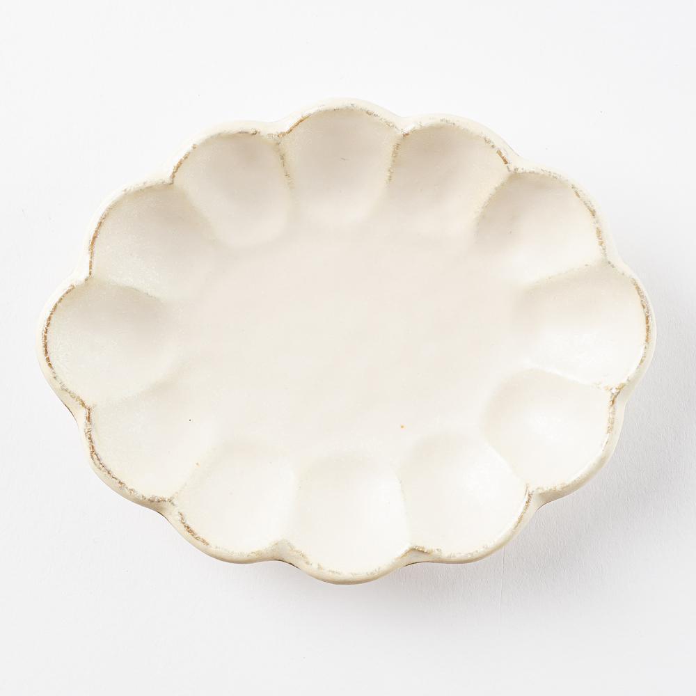 カネコ小兵製陶所 リンカ 白練 18オーバルプレート 美濃焼 カネコ小兵製陶所 美濃焼
