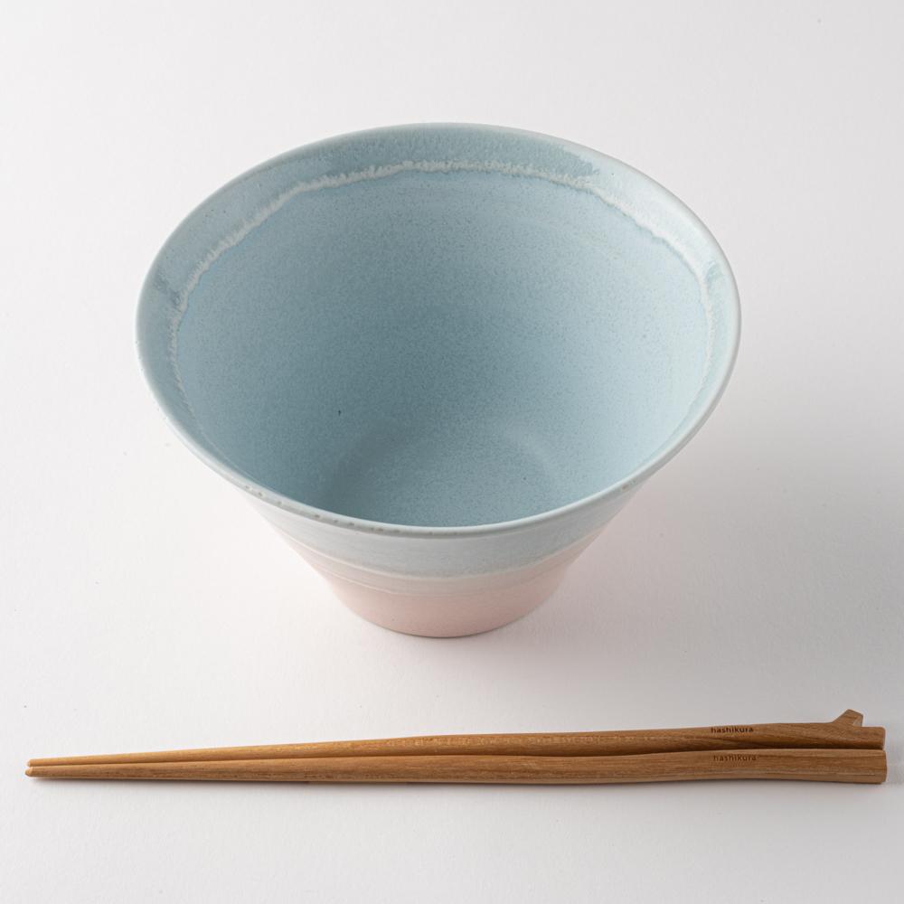 美濃焼 伸光窯 パステルジュレ反り鉢 ブルー×ピンク(L) 美濃焼 伸光窯 美濃焼