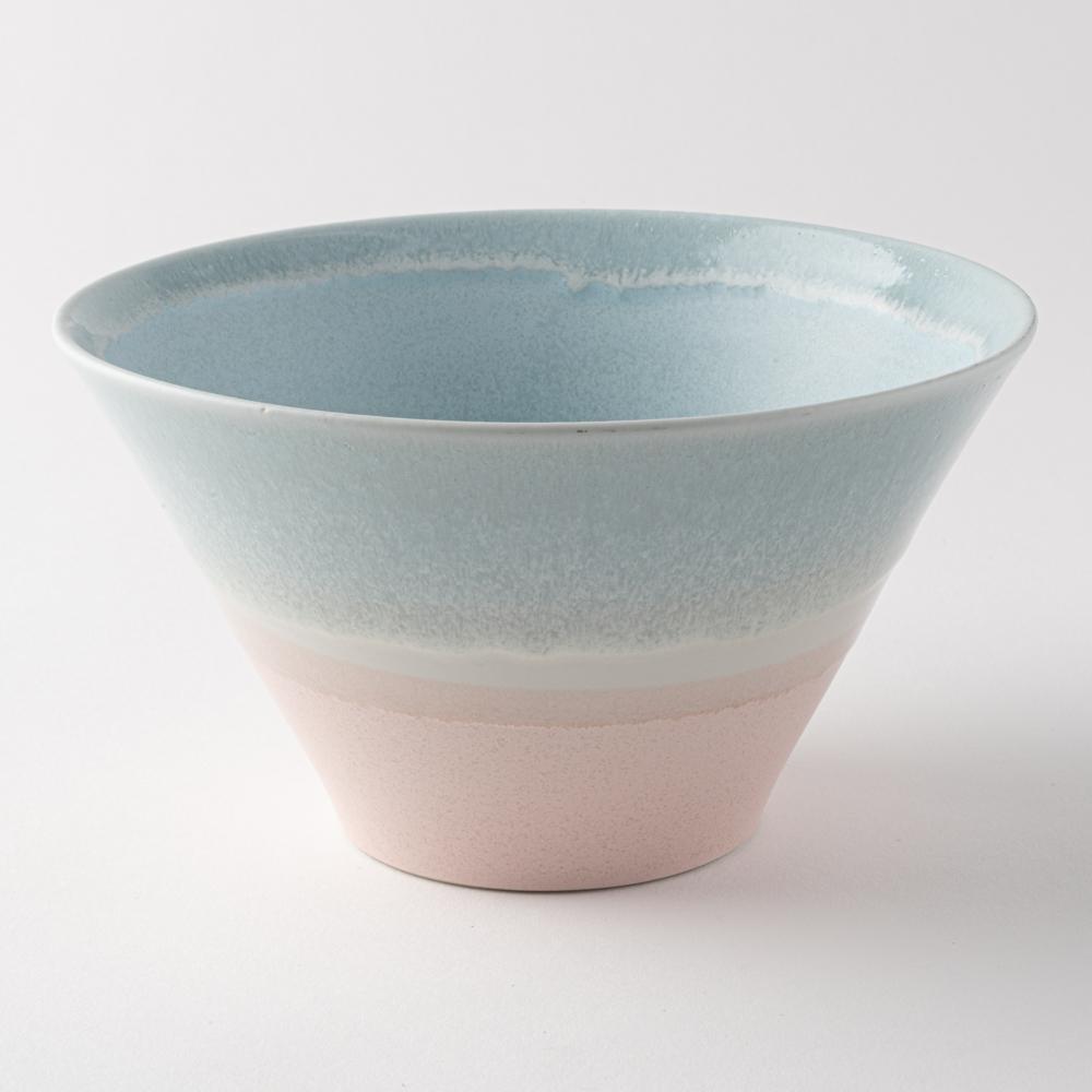 美濃焼 伸光窯 パステルジュレ反り鉢 ブルー×ピンク(L) 美濃焼 伸光窯 美濃焼