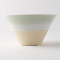 美濃焼 伸光窯 パステルジュレ反り鉢 グリーン×クリーム(L) 美濃焼 伸光窯 美濃焼