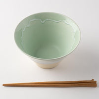 美濃焼 伸光窯 パステルジュレ反り鉢 グリーン×クリーム(L) 美濃焼 伸光窯 美濃焼