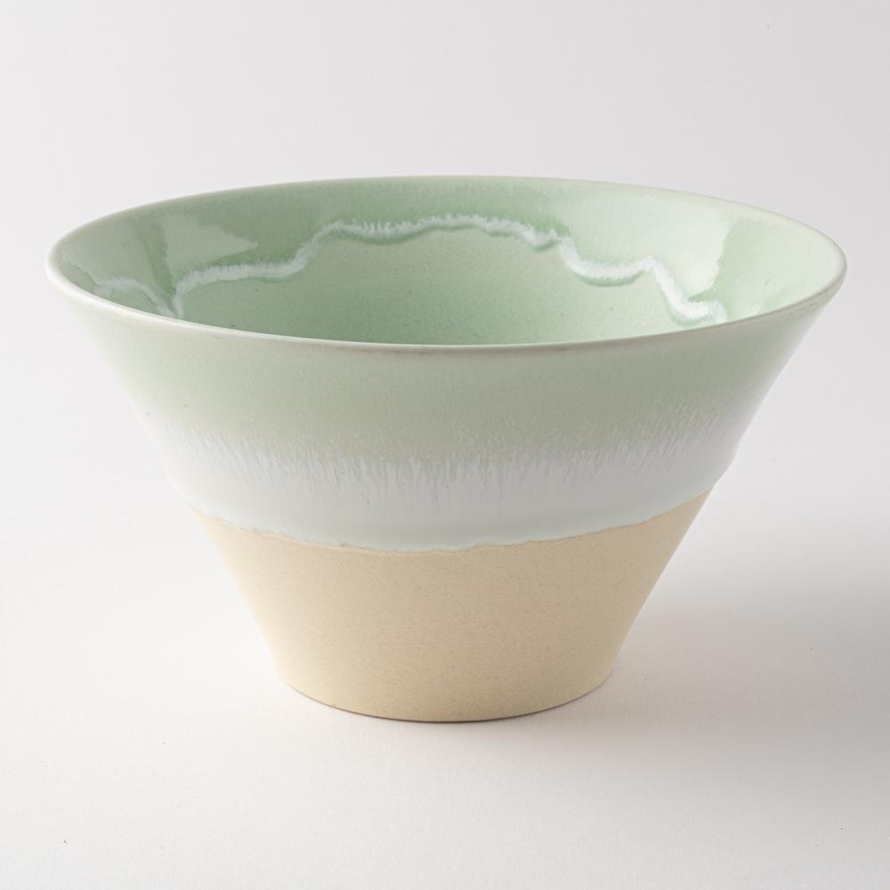 美濃焼 伸光窯 パステルジュレ反り鉢 グリーン×クリーム(L) 美濃焼 伸光窯 美濃焼