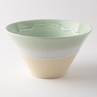 美濃焼 伸光窯 パステルジュレ反り鉢 グリーン×クリーム(L) 美濃焼 伸光窯 美濃焼