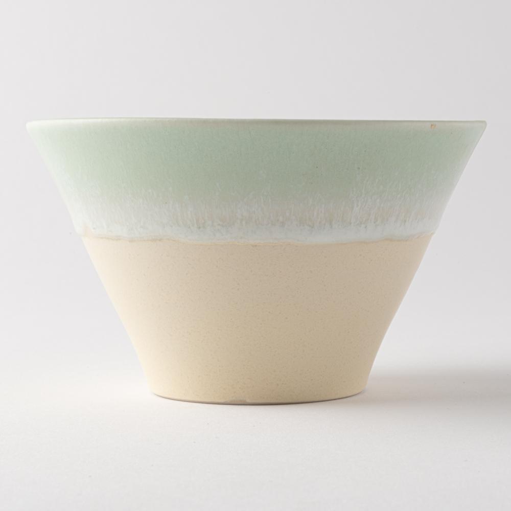 美濃焼 伸光窯 パステルジュレ反り鉢 グリーン×クリーム(M) ¥2,750