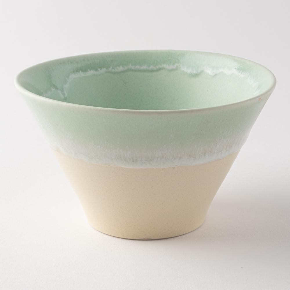 美濃焼 伸光窯 パステルジュレ反り鉢 グリーン×クリーム(M) 美濃焼 伸光窯 美濃焼