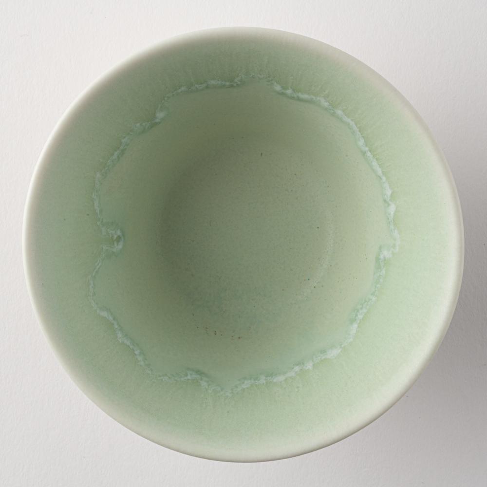 美濃焼 伸光窯 パステルジュレ反り鉢 グリーン×クリーム(S) 美濃焼 伸光窯 美濃焼