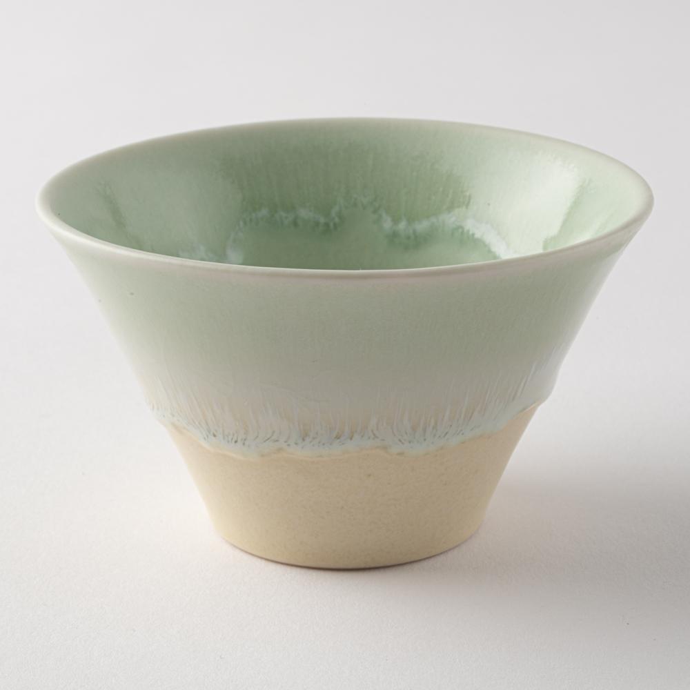 美濃焼 伸光窯 パステルジュレ反り鉢 グリーン×クリーム(S) 美濃焼 伸光窯 美濃焼