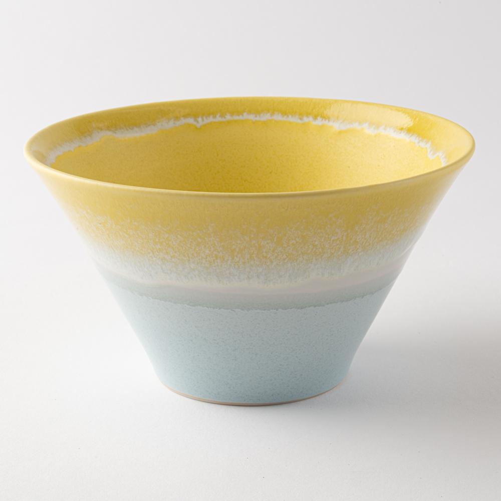 美濃焼 伸光窯 パステルジュレ反り鉢 イエロー×ブルー(L) 美濃焼 伸光窯 美濃焼