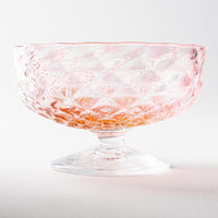 ななこ文様 コンポート サーモンピンク ガラス作家 坂田裕昭 ガラスもの
