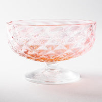 ななこ文様 コンポート サーモンピンク ガラス作家 坂田裕昭 ガラスもの