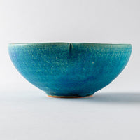 信楽焼 遊楽窯 トルコブルー 輪花小鉢 信楽焼 遊楽窯 信楽焼