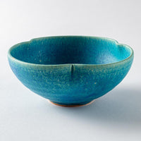 信楽焼 遊楽窯 トルコブルー 輪花小鉢 信楽焼 遊楽窯 信楽焼