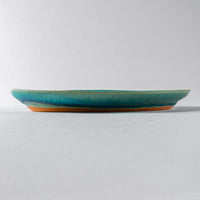 信楽焼 遊楽窯 トルコブルー オーバルプレート 信楽焼 遊楽窯 信楽焼