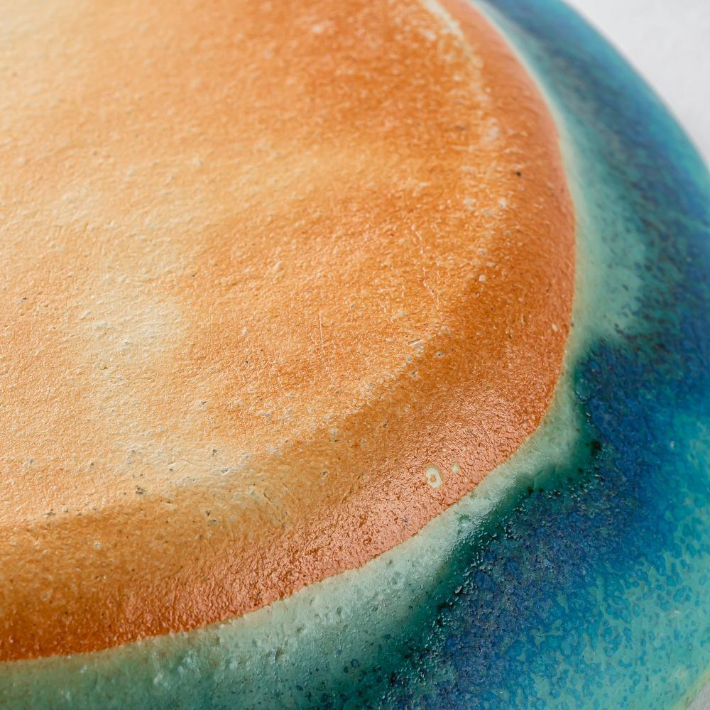 信楽焼 遊楽窯 トルコブルー オーバルプレート 信楽焼 遊楽窯 信楽焼