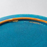 信楽焼 遊楽窯 トルコブルー リムプレート(大) 信楽焼 遊楽窯 信楽焼