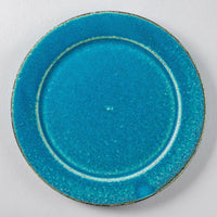 信楽焼 遊楽窯 トルコブルー リムプレート(小) 信楽焼 遊楽窯 信楽焼