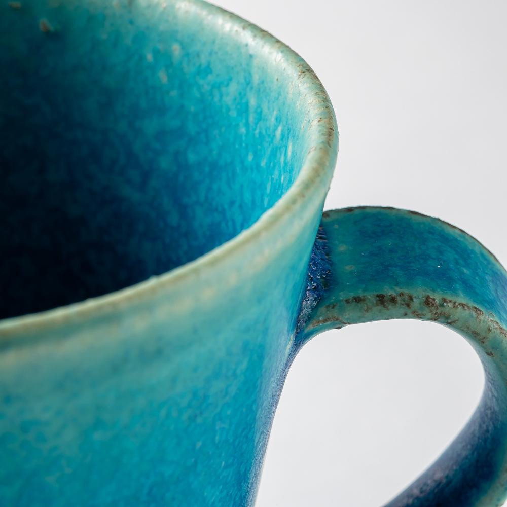 信楽焼 遊楽窯 トルコブルー ロングマグカップ 信楽焼 遊楽窯 信楽焼