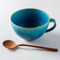 信楽焼 遊楽窯 トルコブルー スープカップ 信楽焼 遊楽窯 信楽焼