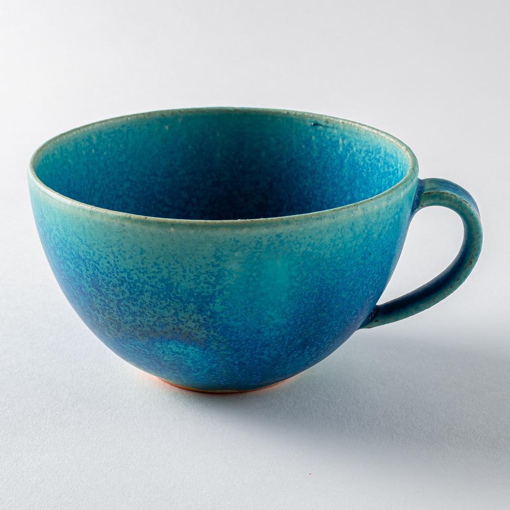 信楽焼 遊楽窯 トルコブルー スープカップ 信楽焼 遊楽窯 信楽焼