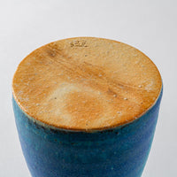 信楽焼 遊楽窯 トルコブルー 一輪花入 信楽焼 遊楽窯 信楽焼