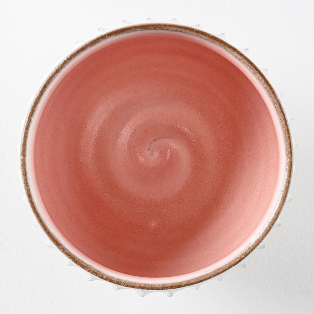 雅峰窯 鎬・フリーカップ(内ピンク、外白) 丹波焼 雅峰窯 丹波焼