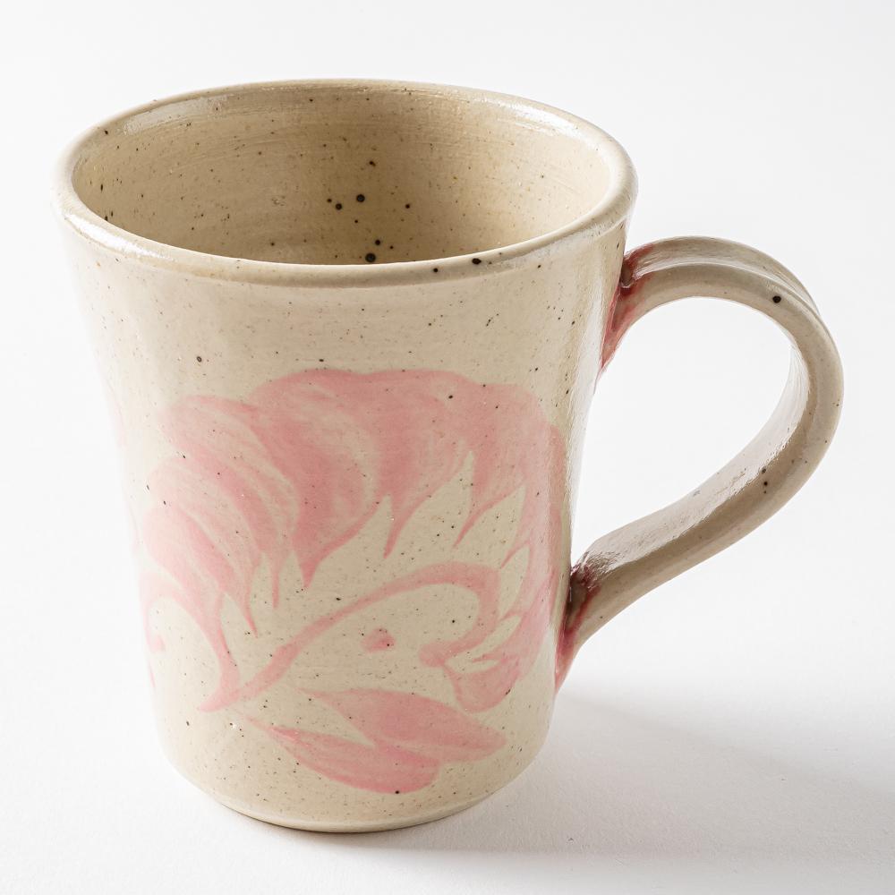 やちむん工房 與那嶺 唐草染付 マグカップ パステルシリーズ(ピンク) やちむん工房 與那嶺 やちむん