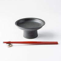 yoshida pottery 高杯皿(S) 大人black yoshida pottery 陶磁器作家もの
