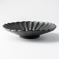 yoshida pottery 輪花皿 大人black yoshida pottery 陶磁器作家もの