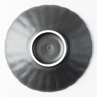 yoshida pottery 輪花皿 大人black yoshida pottery 陶磁器作家もの