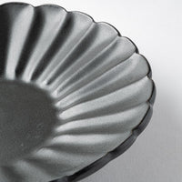 yoshida pottery 輪花皿 大人black yoshida pottery 陶磁器作家もの