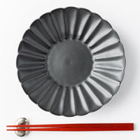yoshida pottery 輪花皿 大人black yoshida pottery 陶磁器作家もの
