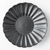 yoshida pottery 輪花皿 大人black yoshida pottery 陶磁器作家もの