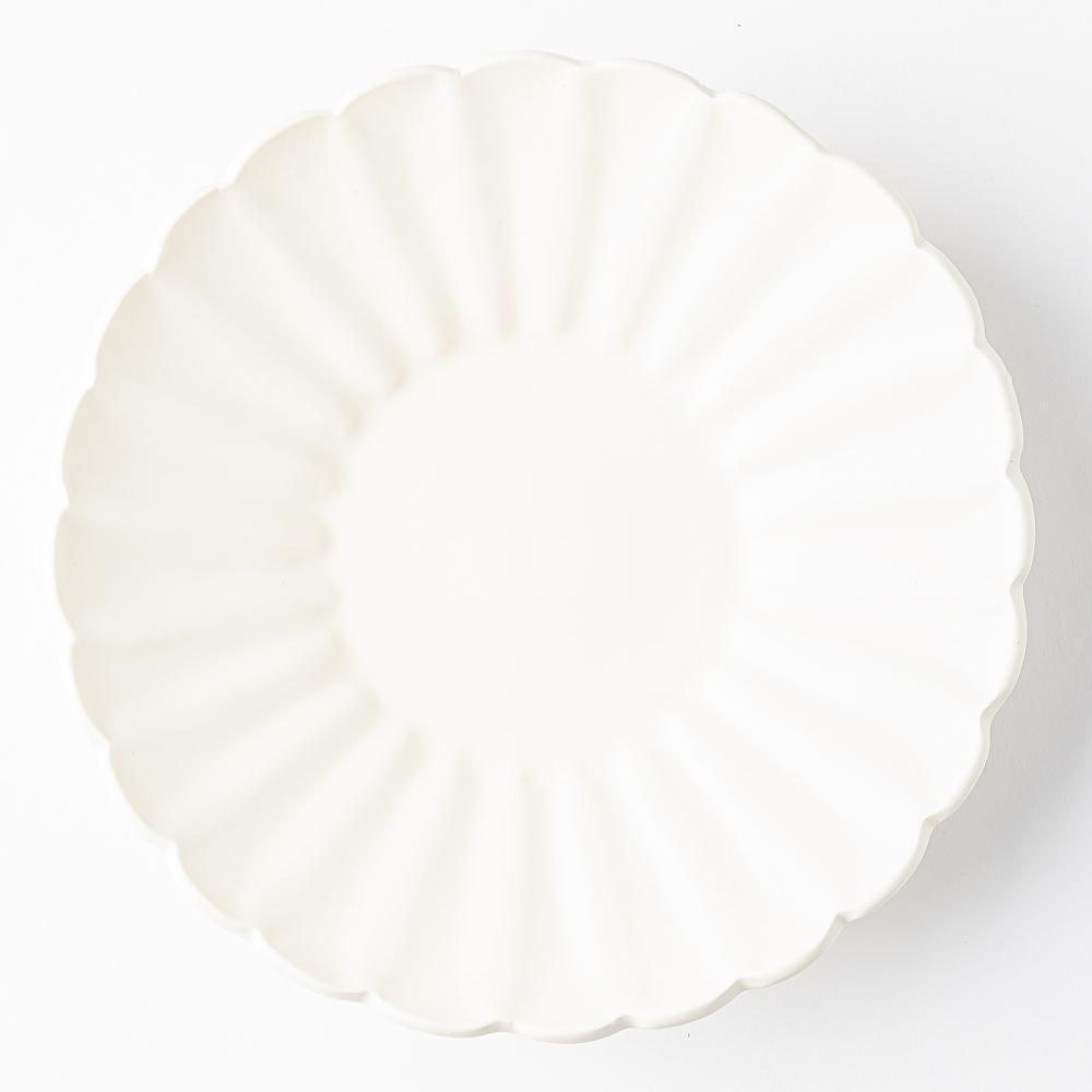 yoshida pottery 輪花皿 恋人white yoshida pottery 陶磁器作家もの