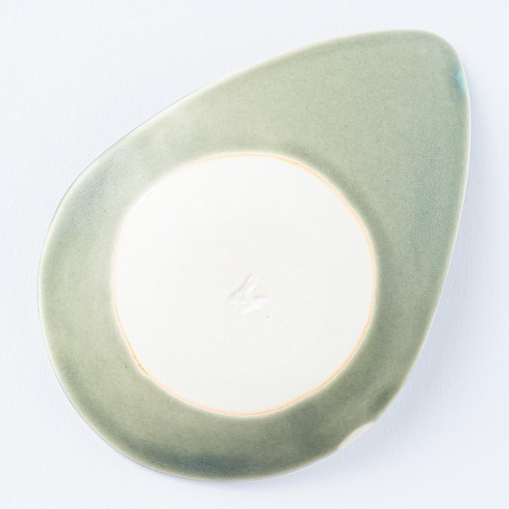 作家 柴田礼美 しずく皿20-風船/グレー 作家 柴田礼美 陶磁器作家もの