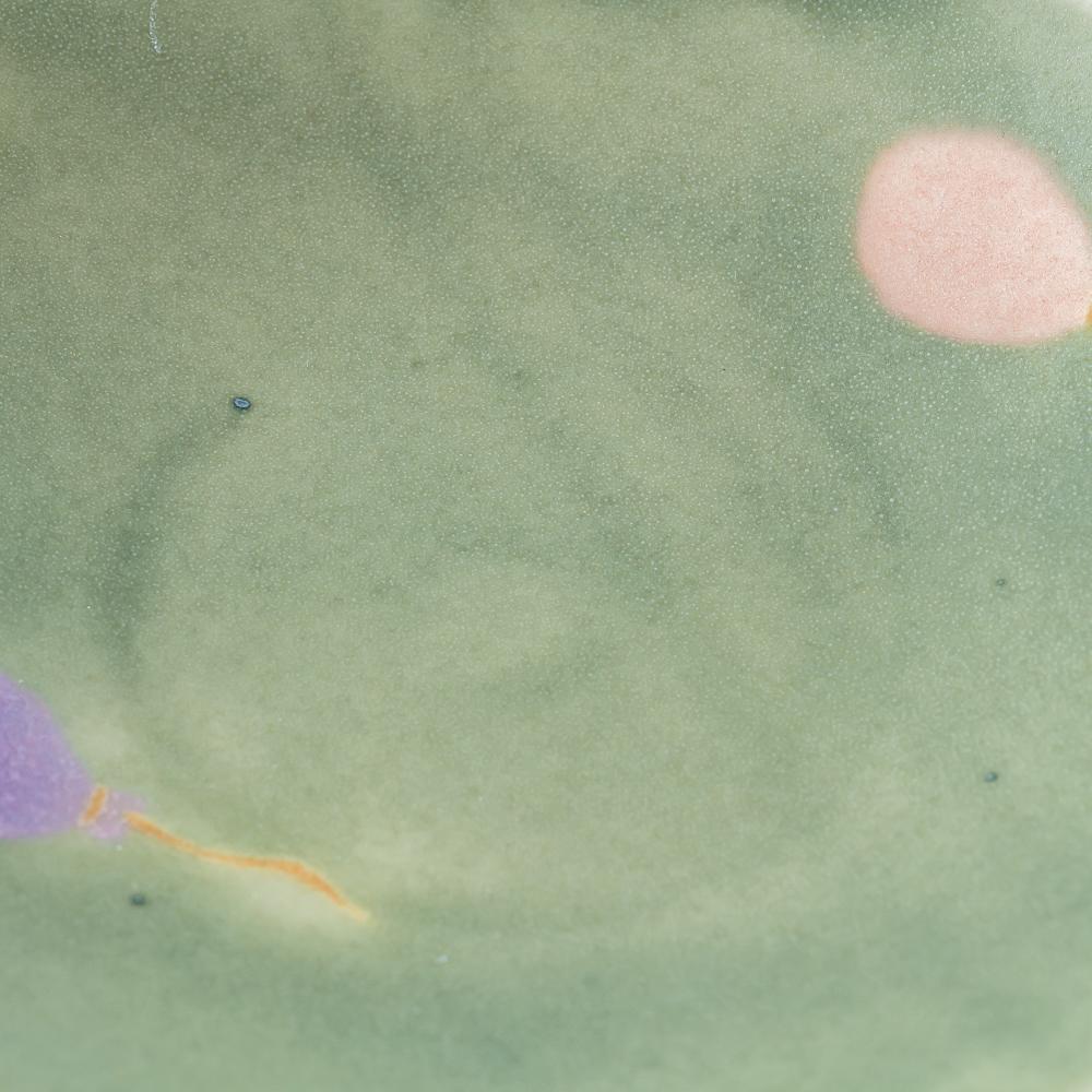 作家 柴田礼美 しずく皿20-風船/グレー 作家 柴田礼美 陶磁器作家もの