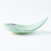 作家 柴田礼美 しずく皿20-風船/グリーン 作家 柴田礼美 陶磁器作家もの