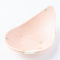 作家 柴田礼美 しずく皿20-ろうそく/ピンク 作家 柴田礼美 陶磁器作家もの
