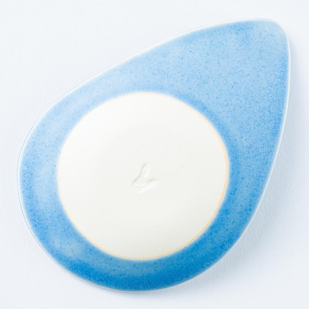 作家 柴田礼美 しずく皿-鳥/ブルー 作家 柴田礼美 陶磁器作家もの