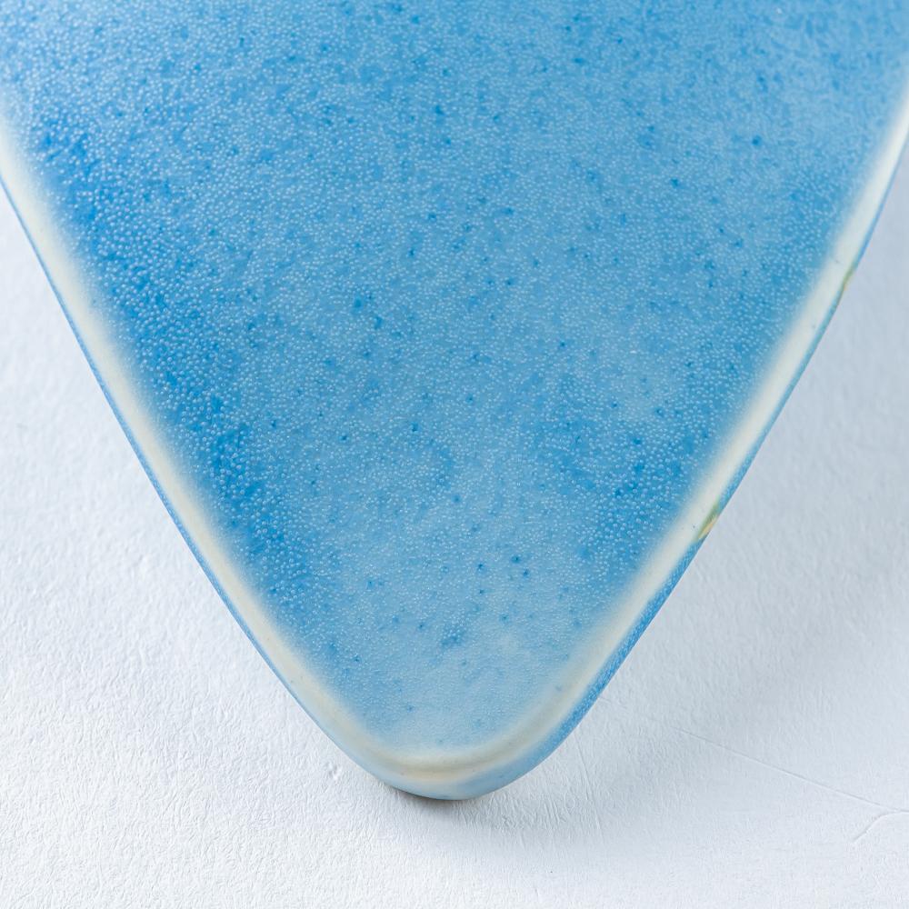 作家 柴田礼美 しずく皿-鳥/ブルー 作家 柴田礼美 陶磁器作家もの